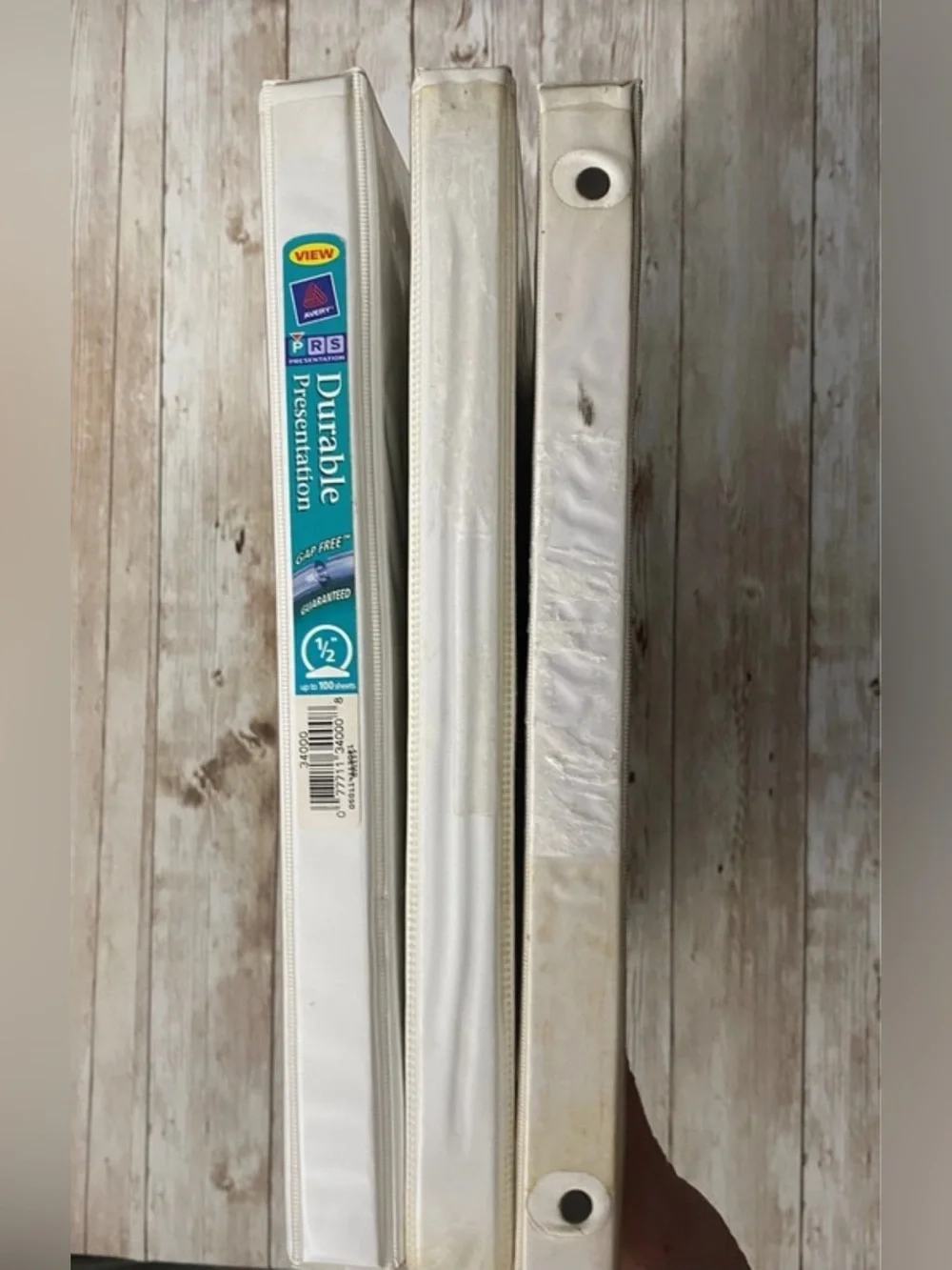 3-Pack 0.5” (1/2-inch) Binders White Off-White
